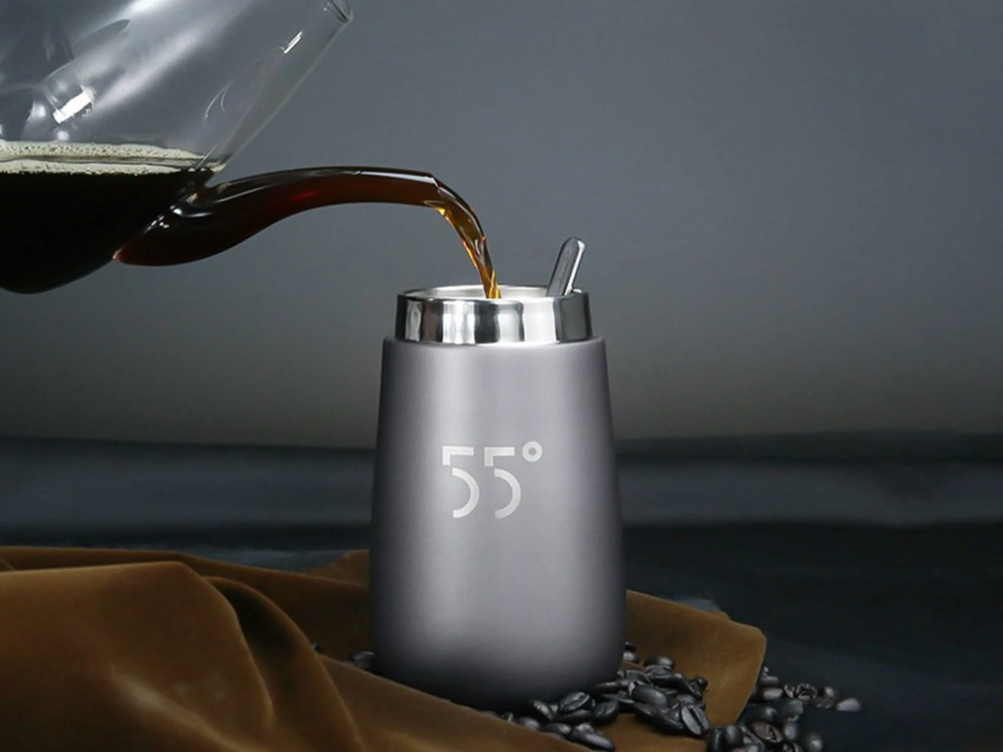 Coffee poured into the Moscup