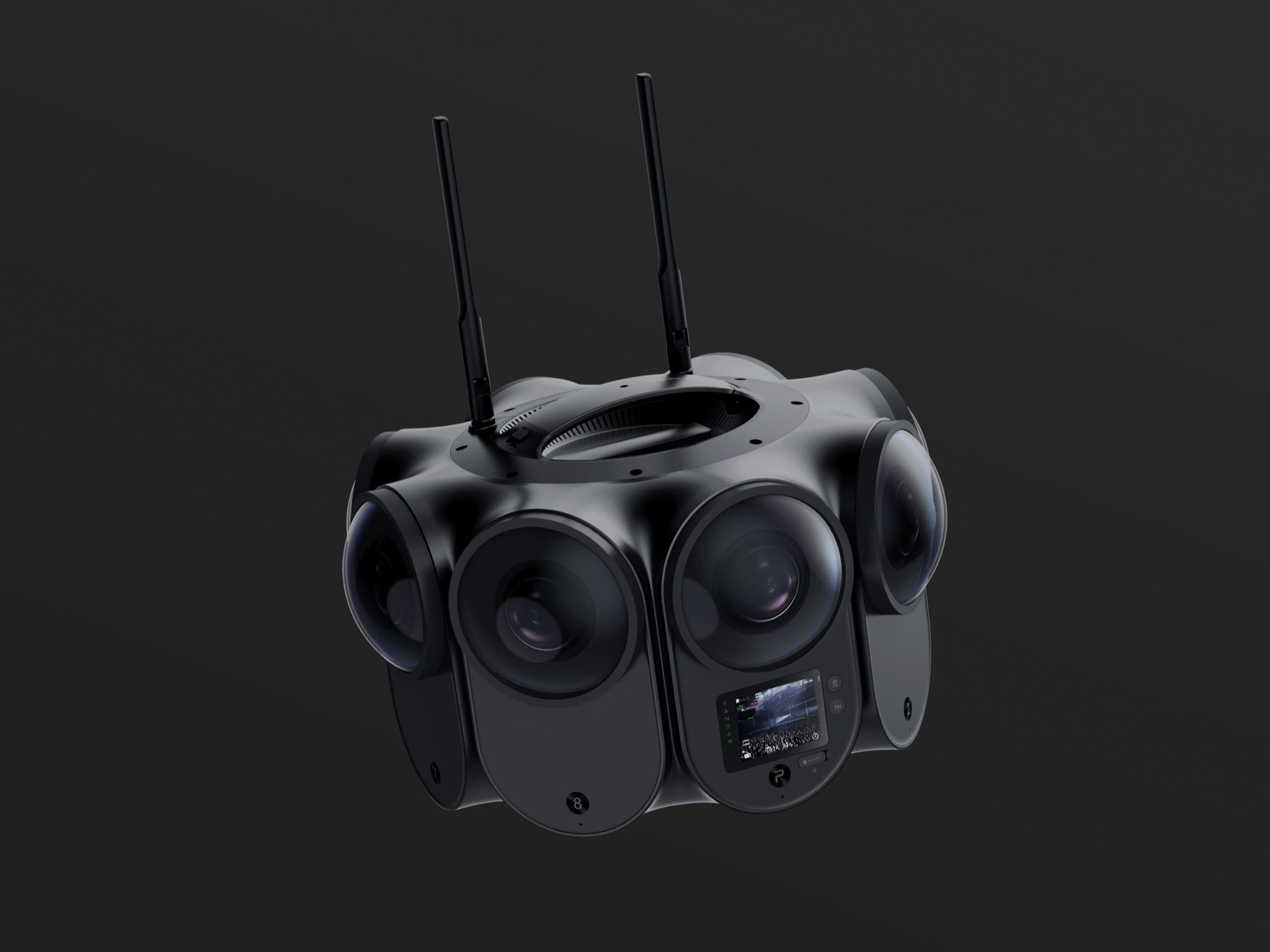 Obsidian Pro, angled studio shot showing all 8 lenses
