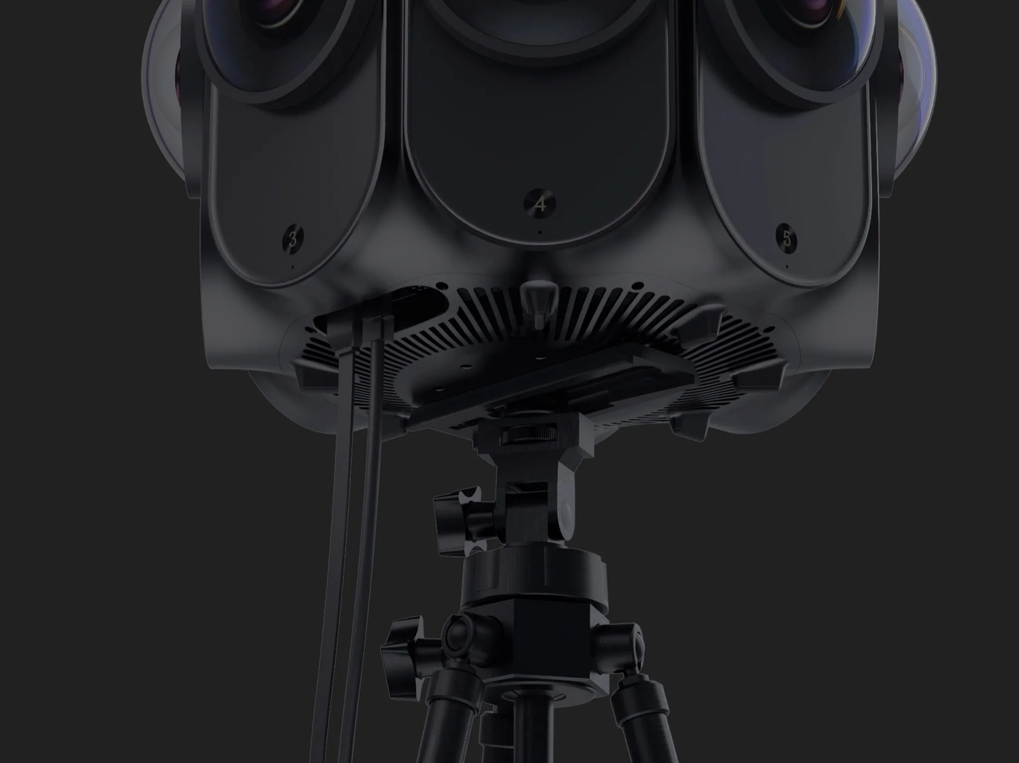 Obsidian Pro, base mount and ventilation detail on tripod
