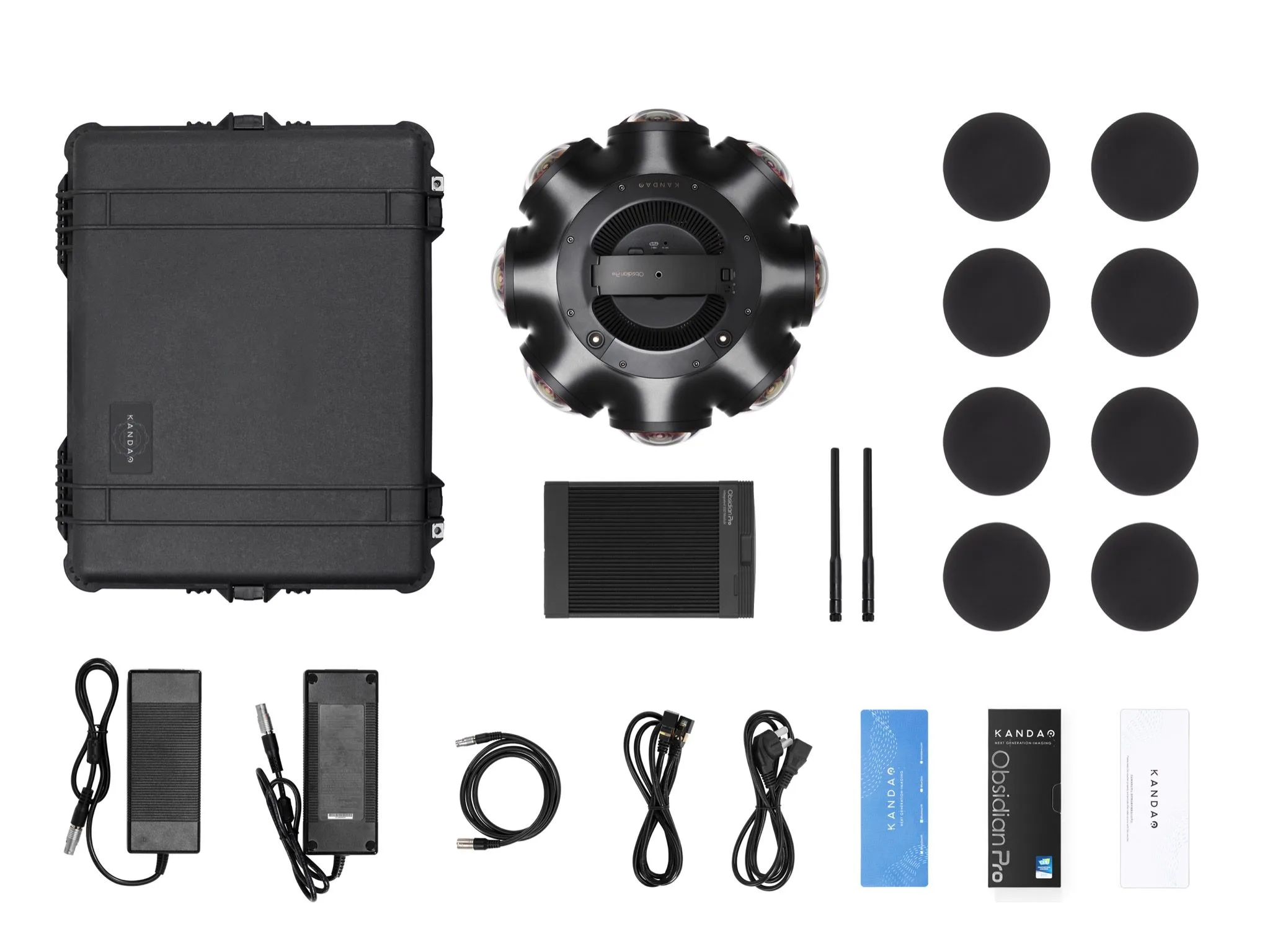 Obsidian Pro unboxing: case, camera, dock, lens caps and cables